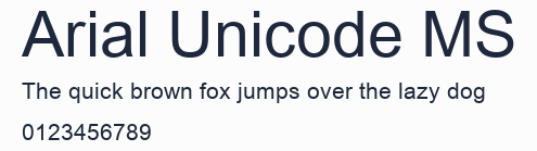 Arial Unicode MS預覽圖