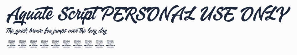 Aquate Script PERSONAL USE ONLY預覽圖