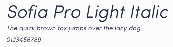 Sofia Pro Light Italic預覽圖