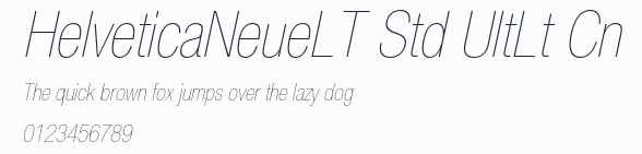 HelveticaNeueLT Std UltLt Cn預覽圖