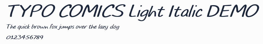 TYPO COMICS Light Italic DEMO預覽圖