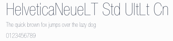 HelveticaNeueLT Std UltLt Cn預覽圖