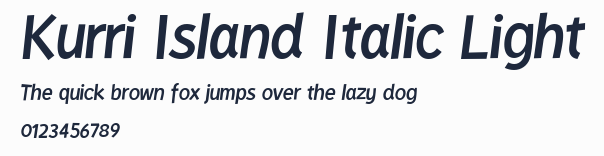 Kurri Island Italic Light預覽圖