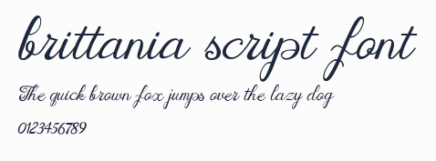 brittania script font預覽圖