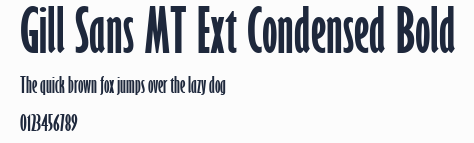 Gill Sans MT Ext Condensed Bold預覽圖