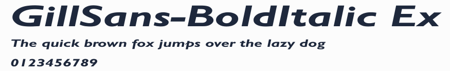 GillSans-BoldItalic Ex預覽圖