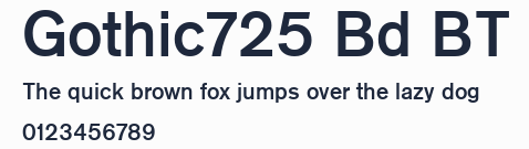 Gothic725 Bd BT