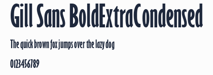 Gill Sans BoldExtraCondensed