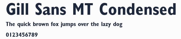 Gill Sans MT Condensed預覽圖