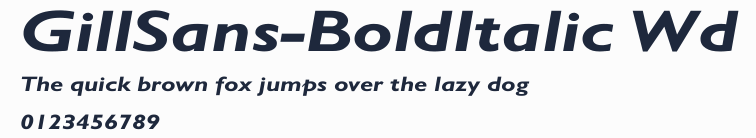 GillSans-BoldItalic Wd預覽圖