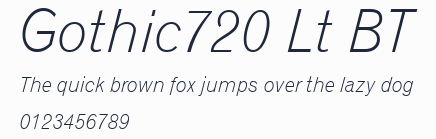 Gothic720 Lt BT