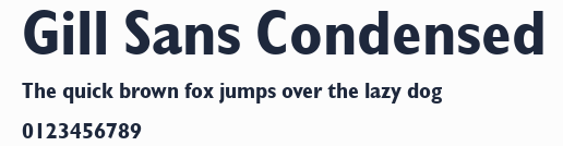 Gill Sans Condensed預覽圖