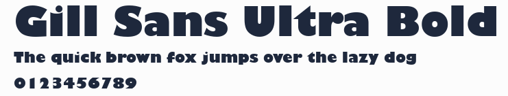 Gill Sans Ultra Bold預覽圖