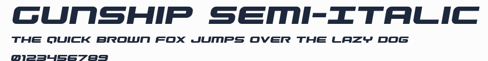 Gunship Semi-Italic預覽圖