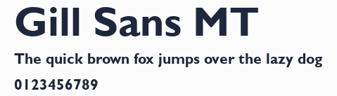 Gill Sans MT預覽圖