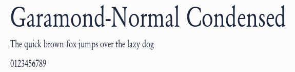 Garamond-Normal Condensed預覽圖