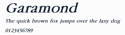 Garamond預覽圖