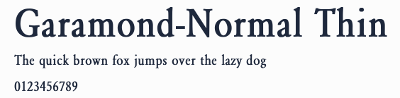 Garamond-Normal Thin預覽圖