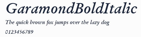 GaramondBoldItalic預覽圖