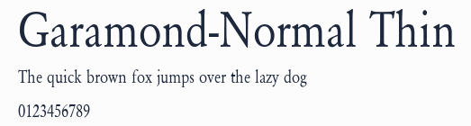 Garamond-Normal Thin預覽圖