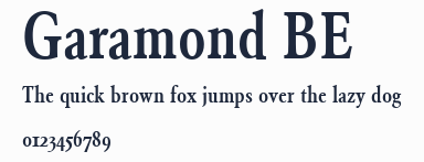 Garamond BE預覽圖