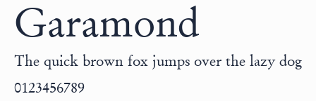 Garamond預覽圖