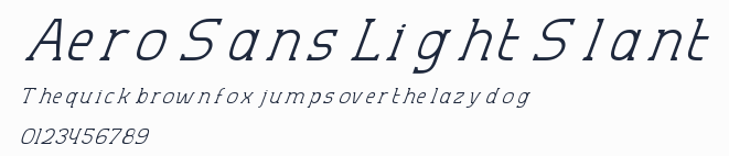 Aero Sans Light Slant預覽圖