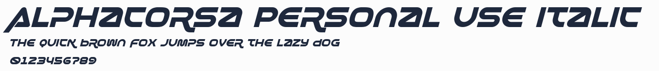Alphacorsa Personal Use Italic預覽圖