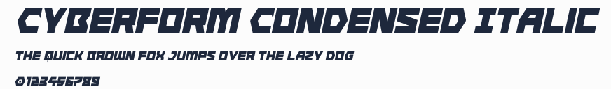 Cyberform Condensed Italic預覽圖