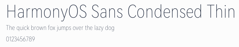 HarmonyOS Sans Condensed Thin預覽圖