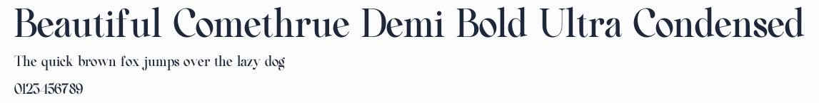 Beautiful Comethrue Demi Bold Ultra Condensed預覽圖