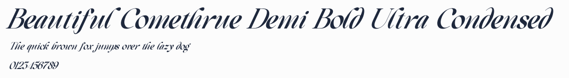 Beautiful Comethrue Demi Bold Ultra Condensed預覽圖