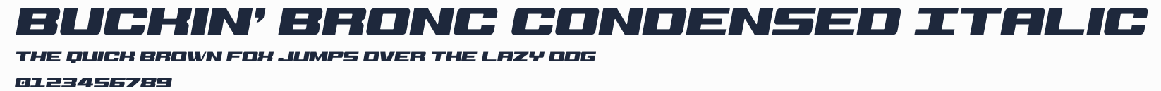 Buckin' Bronc Condensed Italic預覽圖
