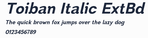 Toiban Italic ExtBd預覽圖