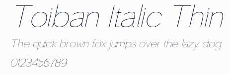 Toiban Italic Thin預覽圖