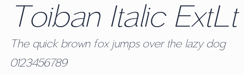 Toiban Italic ExtLt預覽圖