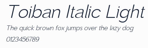 Toiban Italic Light預覽圖
