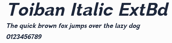 Toiban Italic ExtBd預覽圖