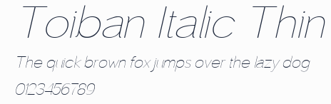 Toiban Italic Thin預覽圖