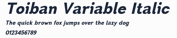 Toiban Variable Italic 預覽圖