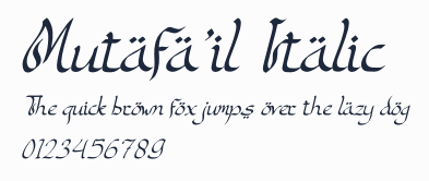 Mutafa'il Italic預覽圖