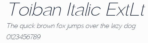 Toiban Italic ExtLt預覽圖