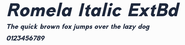 Romela Italic ExtBd預覽圖