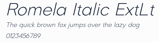 Romela Italic ExtLt預覽圖