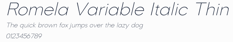 Romela Variable Italic Thin預覽圖