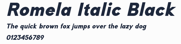 Romela Italic Black預覽圖