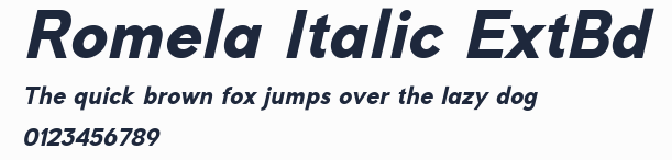 Romela Italic ExtBd預覽圖