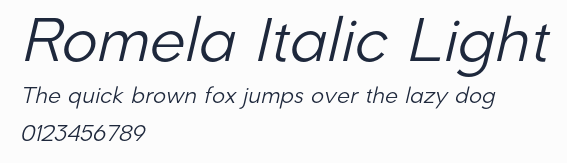 Romela Italic Light預覽圖