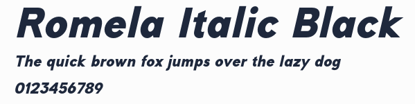 Romela Italic Black預覽圖