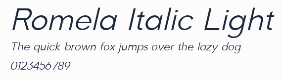 Romela Italic Light預覽圖